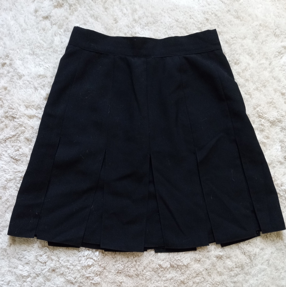 Vintage MAJESTIC tropical wool black mini skirt size small